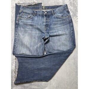 7 for all Mankind womens relaxed raw hem jeans W36 premium Y2K party retail $200